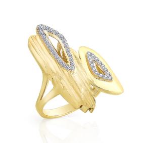 Кольцо из лимонного золота Мастер Бриллиант 06M1-107-173 с бриллиантом 06M1-107-173 фото