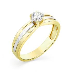 Кольцо из лимонного золота Мастер Бриллиант 06M1-107-196 с бриллиантом 06M1-107-196 фото