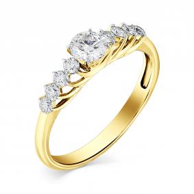 Кольцо из лимонного золота Мастер Бриллиант 06M1-107-211 с бриллиантом 06M1-107-211 фото