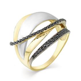 Кольцо из лимонного золота Мастер Бриллиант 06M1-107-227-48 с чёрным бриллиантом 06M1-107-227-48 фото