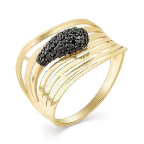 Кольцо из лимонного золота Мастер Бриллиант 06M1-107-283-48 с чёрным бриллиантом 06M1-107-283-48 фото