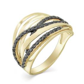 Кольцо из лимонного золота Мастер Бриллиант 06M1-107-286-48 с чёрным бриллиантом 06M1-107-286-48 фото