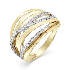 Кольцо из лимонного золота Мастер Бриллиант 06M1-107-286 с бриллиантом 06M1-107-286 фото