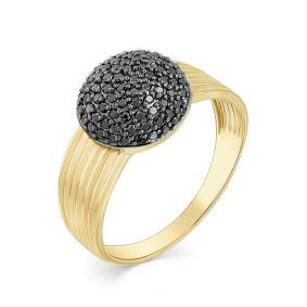 Кольцо из лимонного золота Мастер Бриллиант 06M1-107-292-48 с чёрным бриллиантом 06M1-107-292-48 фото