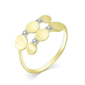 Кольцо из лимонного золота Мастер Бриллиант 06M1-107-295 с бриллиантом 06M1-107-295 фото