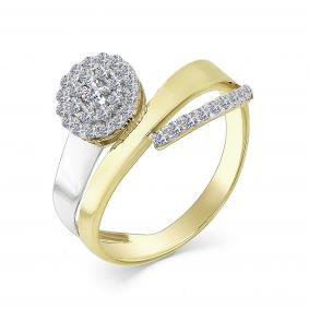 Кольцо из лимонного золота Мастер Бриллиант 06M1-107-337 с бриллиантом 06M1-107-337 фото