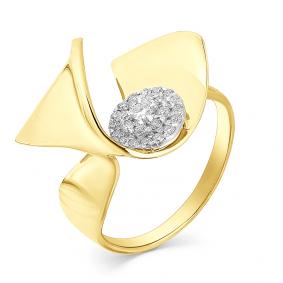 Кольцо из лимонного золота Мастер Бриллиант 06M1-107-352 с бриллиантом 06M1-107-352 фото