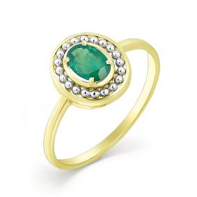 Кольцо из лимонного золота Мастер Бриллиант 06M1-107-362-01-7 с изумрудом 06M1-107-362-01-7 фото