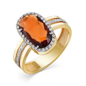 Золотое кольцо Мастер Бриллиант с бриллиантом и спессартином 06M1-107-375-34 06M1-107-375-34 фото