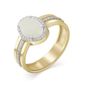 Кольцо из лимонного золота Мастер Бриллиант 06M1-107-375/2-43 с бриллиантом и сапфиром 06M1-107-375/2-43 фото