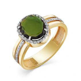 Кольцо из лимонного золота Мастер Бриллиант 06M1-107-375/3-18 с бриллиантом и турмалином 06M1-107-375/3-18 фото