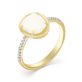 Кольцо из лимонного золота Мастер Бриллиант 06M1-107-378-43 с бриллиантом и сапфиром 06M1-107-378-43 фото