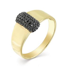 Кольцо из лимонного золота Мастер Бриллиант 06M1-107-435-48 с чёрным бриллиантом 06M1-107-435-48 фото