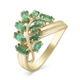 Кольцо из лимонного золота Мастер Бриллиант 06M1-107-436-01 с изумрудом 06M1-107-436-01 фото