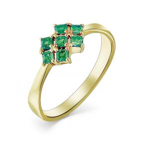 Кольцо из лимонного золота Мастер Бриллиант 06M1-107-481-01 с изумрудом 06M1-107-481-01 фото