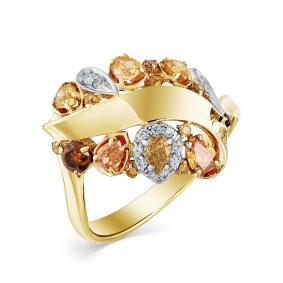 Кольцо из лимонного золота Мастер Бриллиант 06M1-107-524-55 с бриллиантом 06M1-107-524-55 фото