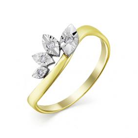 Кольцо из лимонного золота Мастер Бриллиант 06M1-107-542 с бриллиантом 06M1-107-542 фото