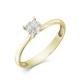 Кольцо из лимонного золота Мастер Бриллиант 06M1-107-710 с бриллиантом 06M1-107-710 фото