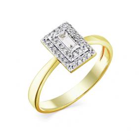 Кольцо из лимонного золота Мастер Бриллиант 06M1-107-728-7 с бриллиантом 06M1-107-728-7 фото