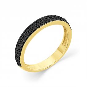 Кольцо из лимонного золота Мастер Бриллиант 06M1-304166-00-48 с чёрным бриллиантом 06M1-304166-00-48 фото