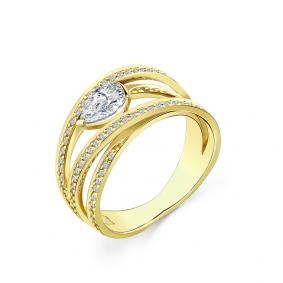 Кольцо из лимонного золота Мастер Бриллиант 06M1-306384-00-00 с бриллиантом 06M1-306384-00-00 фото