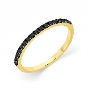 Кольцо из лимонного золота Мастер Бриллиант 06M1-306519-01-48 с чёрным бриллиантом 06M1-306519-01-48 фото