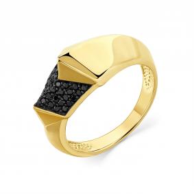 Кольцо из лимонного золота Мастер Бриллиант 06M1-306780-00-48 с чёрным бриллиантом 06M1-306780-00-48 фото