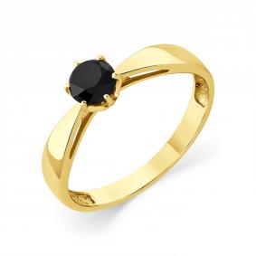Кольцо из лимонного золота Мастер Бриллиант 06M1-307254-00-48 с чёрным бриллиантом 06M1-307254-00-48 фото