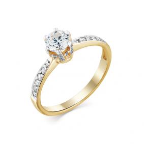 Кольцо из лимонного золота Мастер Бриллиант 06M1-307975-00-00 с бриллиантом 06M1-307975-00-00 фото