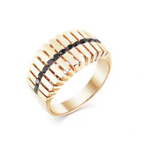 Кольцо из лимонного золота Мастер Бриллиант 06M1-308028-00-48 с чёрным бриллиантом 06M1-308028-00-48 фото