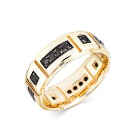 Кольцо из лимонного золота Мастер Бриллиант 06M1-308076-00-48 с чёрным бриллиантом 06M1-308076-00-48 фото