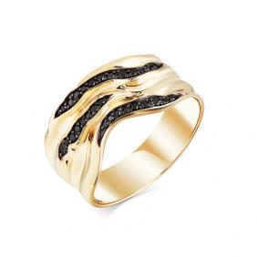 Кольцо из лимонного золота Мастер Бриллиант 06M1-308136-00-48 с чёрным бриллиантом 06M1-308136-00-48 фото