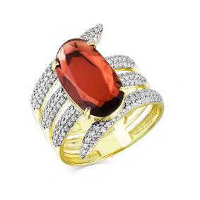 Кольцо из лимонного золота Мастер Бриллиант 06M1-308206-00-33 с бриллиантом 06M1-308206-00-33 фото