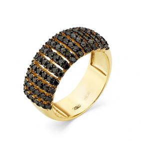 Кольцо из лимонного золота Мастер Бриллиант 06M1-308226-00-48 с чёрным бриллиантом 06M1-308226-00-48 фото