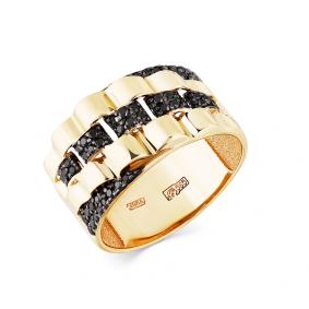 Кольцо из лимонного золота Мастер Бриллиант 06M1-308255-00-48 с чёрным бриллиантом 06M1-308255-00-48 фото