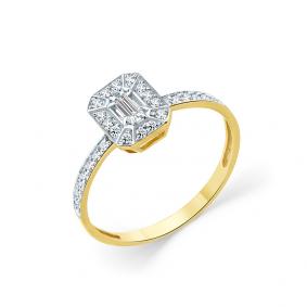 Кольцо из лимонного золота Мастер Бриллиант 06M1-308459-01-00 с бриллиантом 06M1-308459-01-00 фото