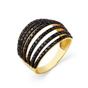 Кольцо из лимонного золота Мастер Бриллиант 06M1-308497-00-48 с чёрным бриллиантом 06M1-308497-00-48 фото