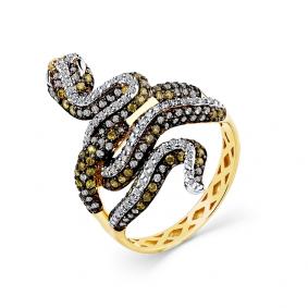 Кольцо из лимонного золота Мастер Бриллиант 06M1-308526-00-55 с бриллиантом 06M1-308526-00-55 фото