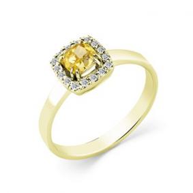 Кольцо из лимонного золота Мастер Бриллиант 06M1-308527-02-55 с бриллиантом 06M1-308527-02-55 фото