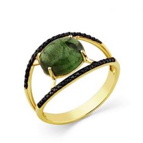 Кольцо из лимонного золота Мастер Бриллиант 06M1-308529-01-55 с бриллиантом и турмалином 06M1-308529-01-55 фото