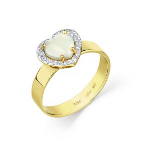 Кольцо из лимонного золота Мастер Бриллиант 06M1-308778-00-36 с бриллиантом и опалом 06M1-308778-00-36 фото