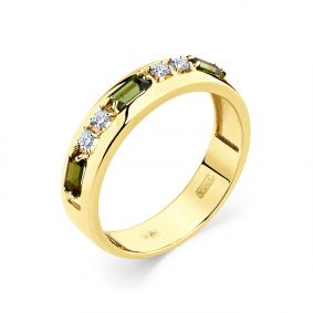 Кольцо из лимонного золота Мастер Бриллиант 06M1-308838-00-60 с бриллиантом и турмалином 06M1-308838-00-60 фото