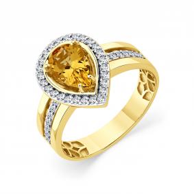 Кольцо из лимонного золота Мастер Бриллиант 06M1-308840-00-54 с бриллиантом 06M1-308840-00-54 фото