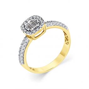 Кольцо из лимонного золота Мастер Бриллиант 06M1-308911-01-00 с бриллиантом 06M1-308911-01-00 фото