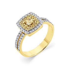 Кольцо из лимонного золота Мастер Бриллиант 06M1-308961-02-55 с бриллиантом 06M1-308961-02-55 фото