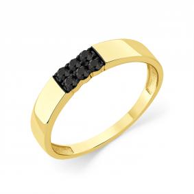 Кольцо из лимонного золота Мастер Бриллиант 06M1-309231-00-48 с чёрным бриллиантом 06M1-309231-00-48 фото