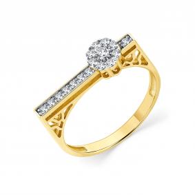 Кольцо из лимонного золота Мастер Бриллиант 06M1-309247-00-00 с бриллиантом 06M1-309247-00-00 фото