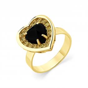 Кольцо из лимонного золота Мастер Бриллиант 06M1-309361-00-56 с сапфиром и агатом 06M1-309361-00-56 фото