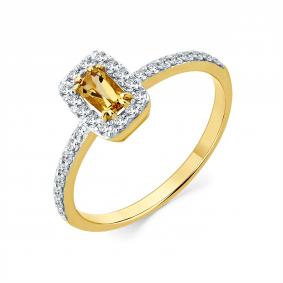 Кольцо из лимонного золота Мастер Бриллиант 06M1-309377-00-54 с бриллиантом 06M1-309377-00-54 фото