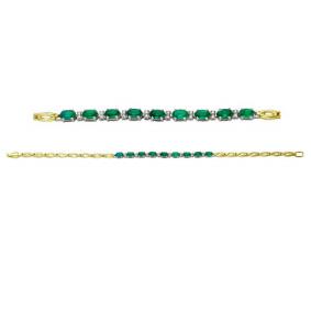 Браслет из лимонного золота Мастер Бриллиант 06M10-024-01 с бриллиантом и изумрудом 06M10-024-01 фото